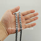 Чоловіча срібна цепочка Рамзес (Кардинал). Товстий ланцюг на шию срібло широкий 8 мм / 50 см, фото 3