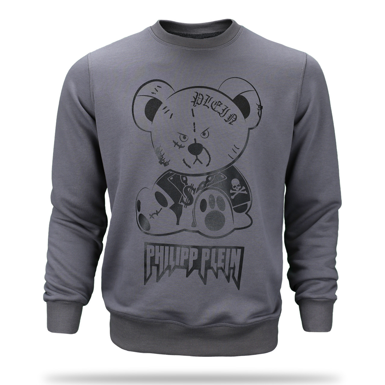 Світшот чоловічий т сірий PHILIPP PLEIN Ведмедик $ FUME L(Р) 20-506-001 M XXL