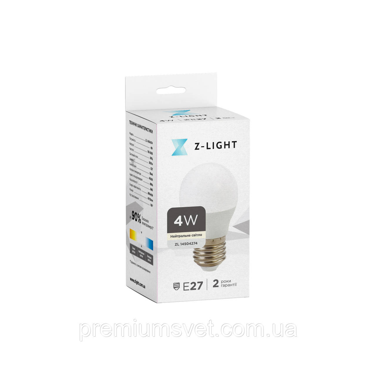 Світлод. лампа LED Р45 E27 4 Вт 4000 К Z-Light ZL14504274 (1001)