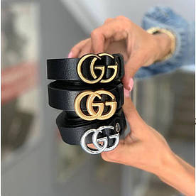 Ремінь GUCCІ шкіра чорний 3см / 3.5см / 4см Гуччі