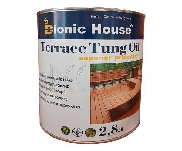 Тунгове масло, масло для обробки дерев'яних терас Terrace Tung Oil Біонік Хаус, тонується