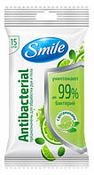 Вологі серветки Smile Antibacterial Лайм і м'ята з вітамінами 15 шт. (4820048481953)