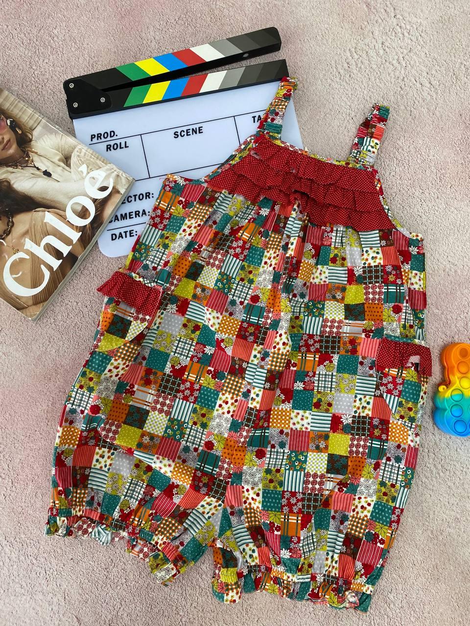 Комбінезон з накладними кишенями 213, Nena, Кольоровий, Для дівчаток, Літо, 110, фото 1