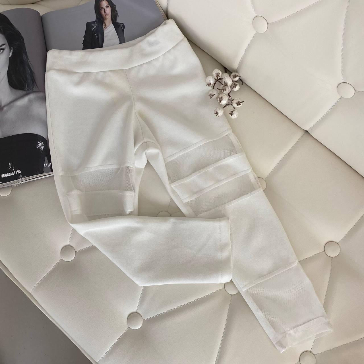 Ласини зі вставками іс сітки Bambini, Біла, Дівчинка, Літо, 4 роки, фото 1