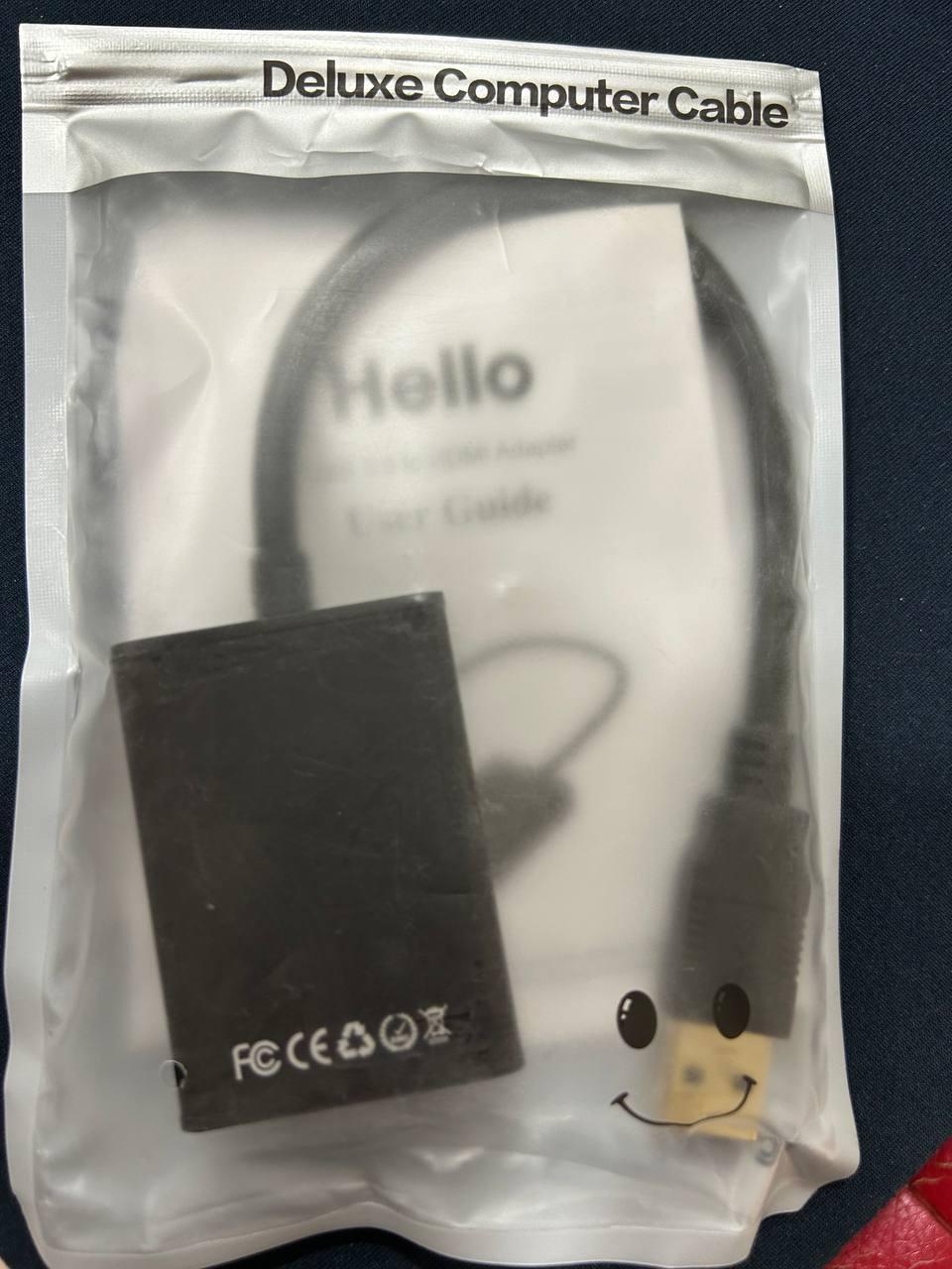 Переходник конвертер USB 3.0 HDMI Deluxe Computer Cable 15 см Черный