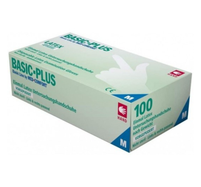 Латексные перчатки XS Basic plus 100шт\уп неопудренные - фото 1 - id-p1503347096