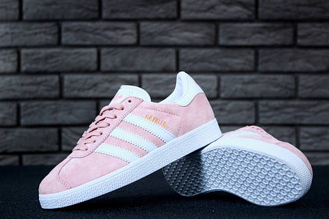 Adidas gazelle pink suede deals