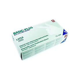 Рукавички латексні з тальком пудровані S. BASIC PLUS 100шт\уп