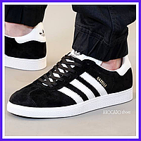 Кроссовки мужские и женские Adidas Gazelle black / кеды Адидас Газели черные 41