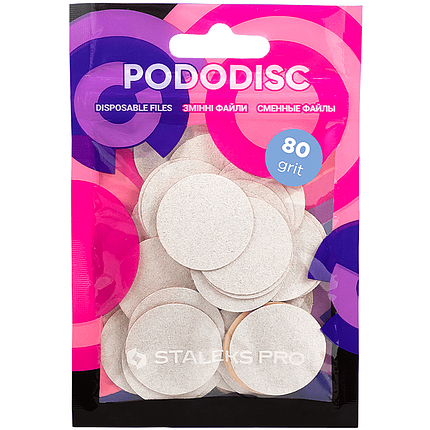 Змінні файли для педикюрного диска Pododisc Staleks Pro L 80 гритів 50 шт., білі, фото 1