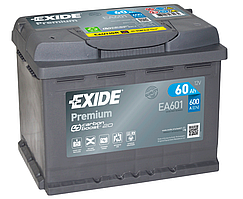 Акумулятор EXIDE PREMIUM 60Ah (+/-) (600EN) (д242*ш175*в190) EA601