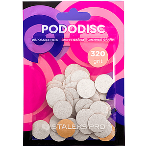 Змінні файли для педикюрного диска Pododisc Staleks Pro S 320 гритів 50 шт., білі