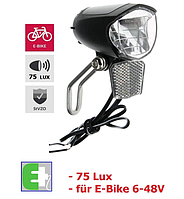 Светодиодная фара передняя велосипеда для динамо-втулки и/или электровелосипеда с датчиком Auto on/off
