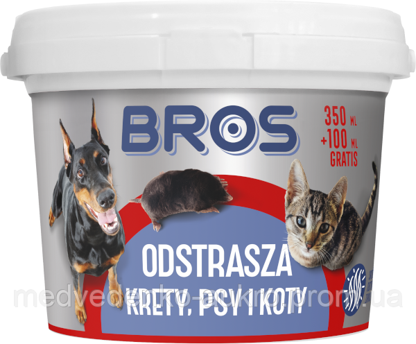 Відлякувач кротів собак і котів Bros 450 мл. оригінал (Польща)