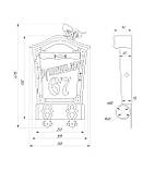 Поштова скринька "Метелик" з адресою, номером будинку і трубою для газет, фото 2