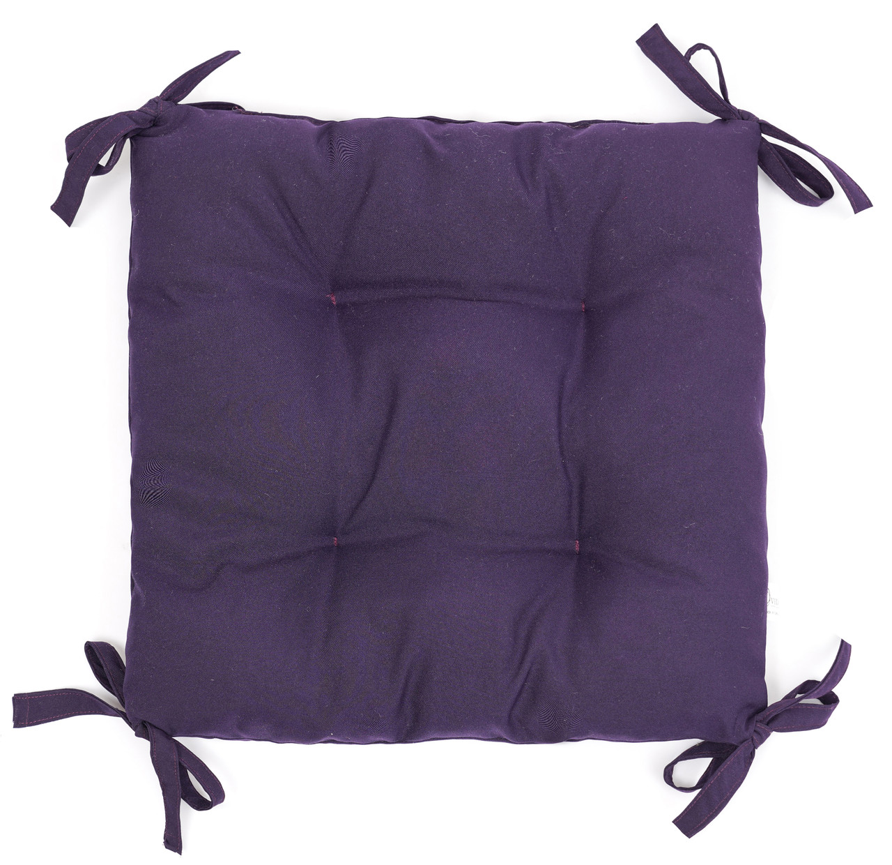 Подушка на стільчик садове крісло табурет 30х30х8 фіолетовий із зав'язками