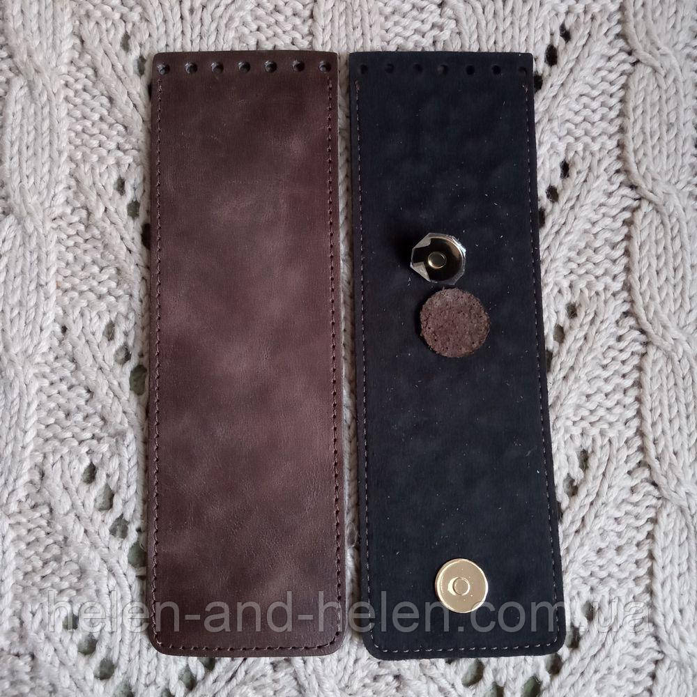 Клапан вузький з тисненням "Філін". Колір "Коричневий", фото 1