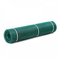 Сетка для ограждения пластиковая 10х10 мм клетка темно-зеленая 1х20 м Клевер