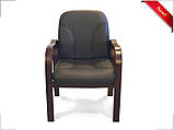 Крісло конференційне Касеро (преміум) шкіра чорне, фото 6