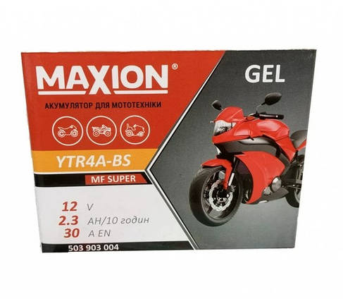 Moto GEL Maxion YTR4A-BS 12 V 2.3 Ah 5100012, фото 2