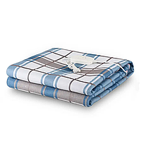 Одеяло с подогревом Warm Home NS-IB1 (160x120 см), 100 Вт, Клетка, Синяя / Электроодеяло / Плед с подогревом