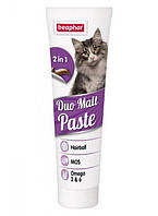 Паста для виведення шерсті у котів Duo Malt Paste Beaphar 100 г Мальт-паста для поліпшення мікрофлори кишечника