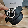 Стильний жіночий ремінь Pinko шкіра чорний 3см / 3.5см / 4см Пінко, фото 5