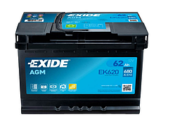 Акумулятор EXIDE START-STOP AGM 62Ah Ев (-/+) (680EN) (д242*ш175*в190) EK620