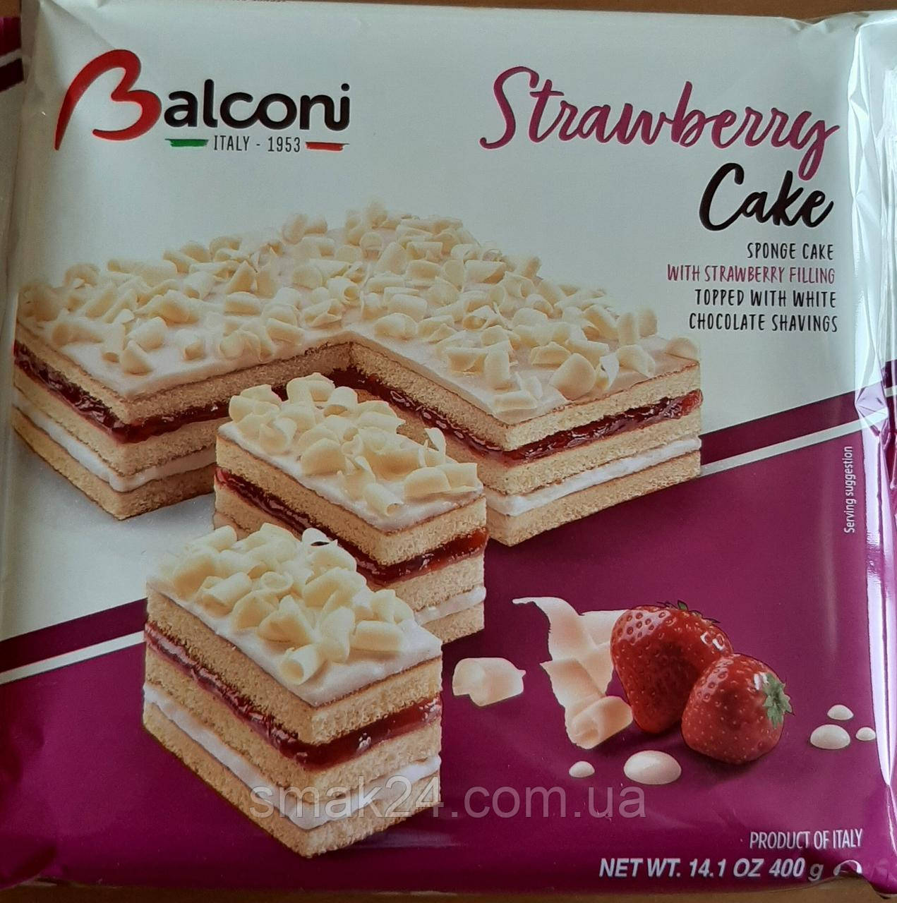 Клубничный торт Balconi Strawberry Cake 400г Италия - фото 3 - id-p1762574684
