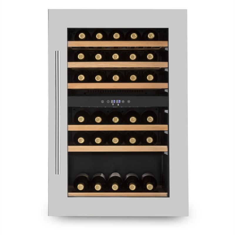 Винный шкаф Vinsider 35D встраиваемый 128 литров 41 бутылка вина 2 зоны серебристый (Германия, читать - фото 1 - id-p1762575583