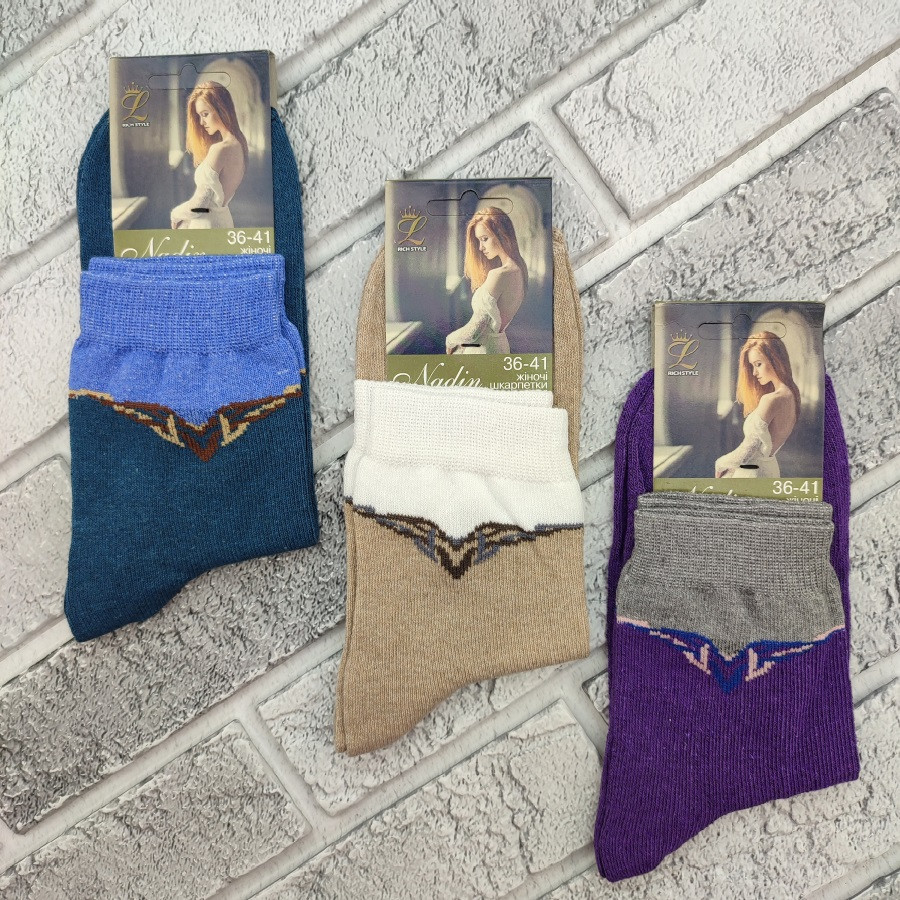 Шкарпетки жіночі високі весна/осінь малюнок асорті р.36-41 NADIN 30034309, фото 1