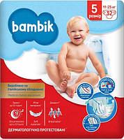 Підгузки дитячі Bambik Medium 5 Junior 11-25 кг одноразові 32 шт (4823071652260)