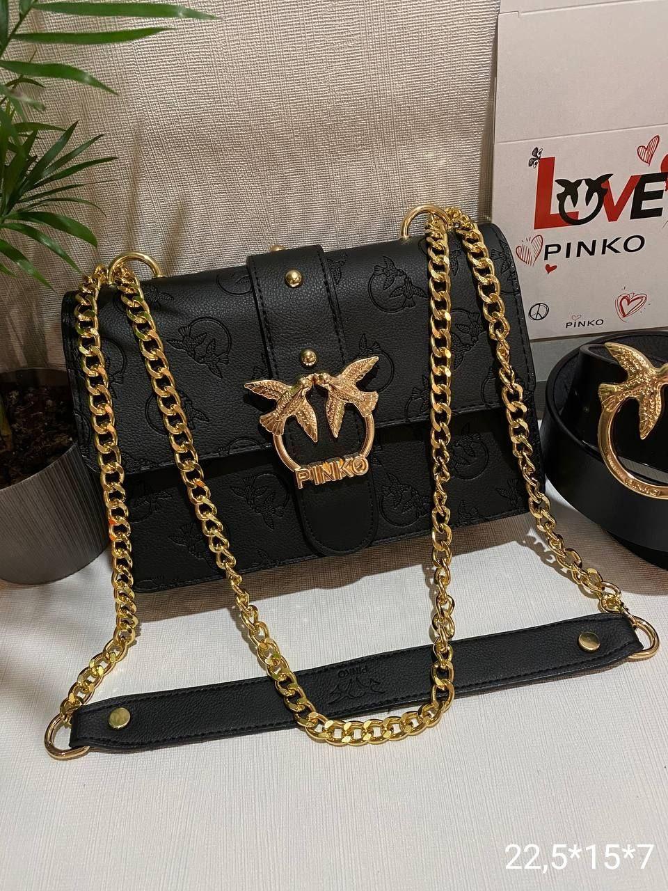 Жіноча сумка Pinko, 22×15 см, чорна 931024