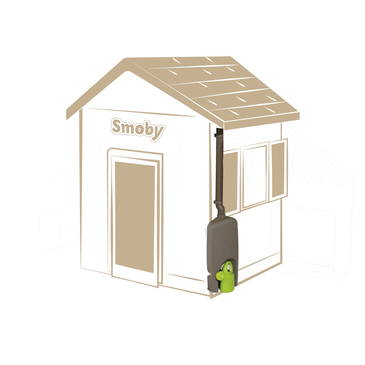 Водостічна труба Smoby з резервуаром 4,5 л для будинку, сіра, 2+ | 810909