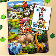 Дерев'яна настільна гра "Повтори по схемі - Африка" Ubumblebees (ПСД178) PSD178 на липучках, фото 2