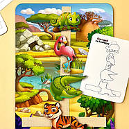 Дерев'яна настільна гра "Повтори по схемі - Африка" Ubumblebees (ПСД178) PSD178 на липучках, фото 4