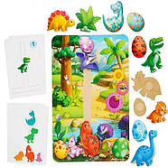 Дерев'яна настільна гра "Долина динозаврів" Ubumblebees (ПСФ038) PSF038 на липучках, фото 2