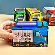 Дерев'яна настільна гра "Автопарк" Ubumblebees (ПСД082) PSD082 сортер-комодик, фото 2