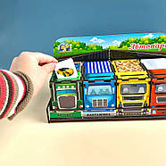 Дерев'яна настільна гра "Автопарк" Ubumblebees (ПСД082) PSD082 сортер-комодик, фото 6