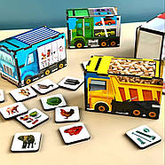 Дерев'яна настільна гра "Автопарк" Ubumblebees (ПСД082) PSD082 сортер-комодик, фото 9