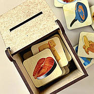 Дерев'яна настільна гра "Бітова техніка" Ubumblebees (ПСД001) PSD001 сортер-комодик, фото 7