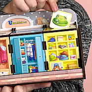 Дерев'яна настільна гра "Шкафи з одягом" Ubumblebees (ПСД061) PSD061 сортер-комодик, фото 2