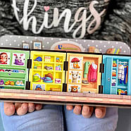 Дерев'яна настільна гра "Шкафи з одягом" Ubumblebees (ПСД061) PSD061 сортер-комодик, фото 3