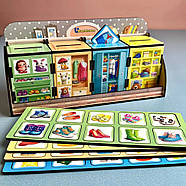 Дерев'яна настільна гра "Шкафи з одягом" Ubumblebees (ПСД061) PSD061 сортер-комодик, фото 4