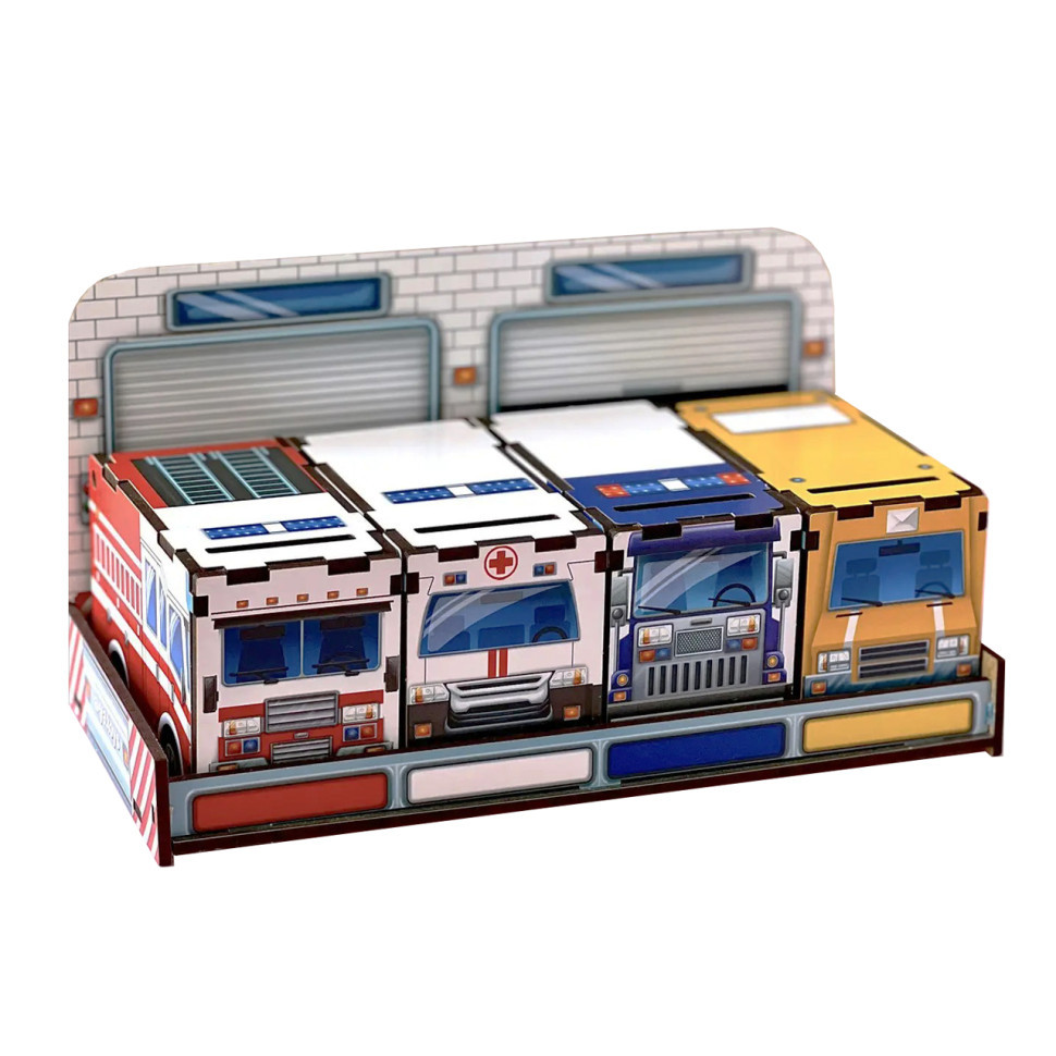 Дерев'яна настільна гра "Слубовий транспорт" Ubumblebees (ПСФ027) PSF027 сортер-комодик, фото 1