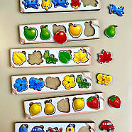 Дерев'яна настільна гра "Квіта" Ubumblebees (ПСД071) PSD071 сортер-комодик, фото 3