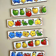 Дерев'яна настільна гра "Квіта" Ubumblebees (ПСД071) PSD071 сортер-комодик, фото 6