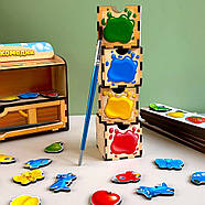 Дерев'яна настільна гра "Квіта" Ubumblebees (ПСД071) PSD071 сортер-комодик, фото 7