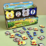 Дерев'яна настільна гра "Птахи" Ubumblebees (ПСД167) PSD167 сортер-комодик, фото 3