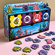 Дерев'яна настільна гра "Морські мешканці-1" Ubumblebees (ПСД003) PSD003 сортер-комодик, фото 3